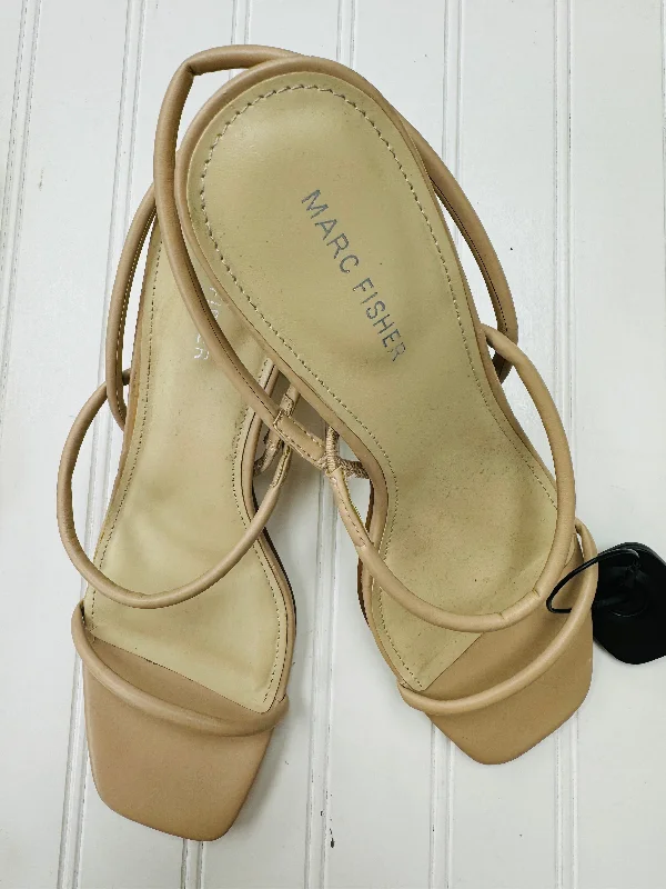 Exotic and bold women's shoe designsSandals Heels Block By Marc Fisher In Tan, Size: 10