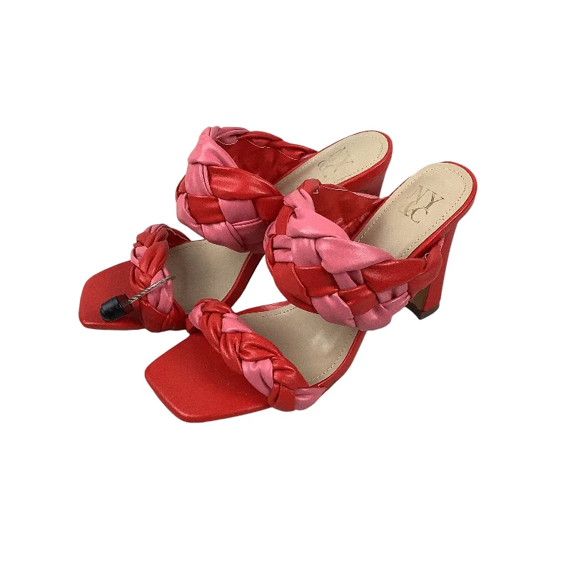 Comfy and stylish women's shoes for everyday comfortSandals Heels Block By New York And Co In Red, Size: 7.5