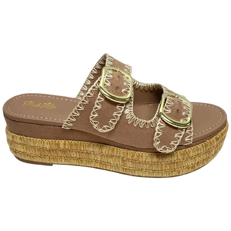 Flattering and figure-hugging women's footwearSandals Heels Block By Pink Lily In Brown, Size: 9