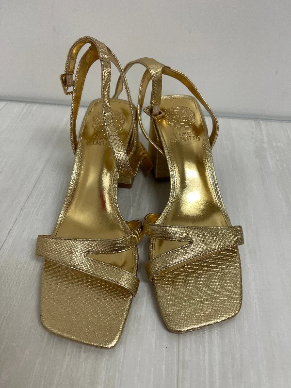 Comfy and casual women's shoes for the weekendSandals Heels Block By Vince Camuto In Gold, Size: 7.5