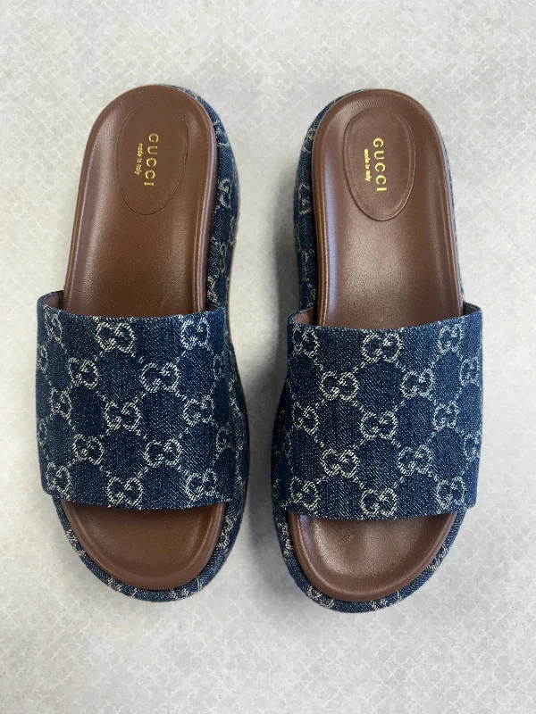Practical and functional women's footwear solutionsSandals Heels Platform By Gucci In Blue, Size: 12