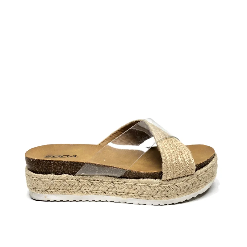 Durable and reliable women's shoesSandals Heels Platform By Soda In Beige, Size: 8.5
