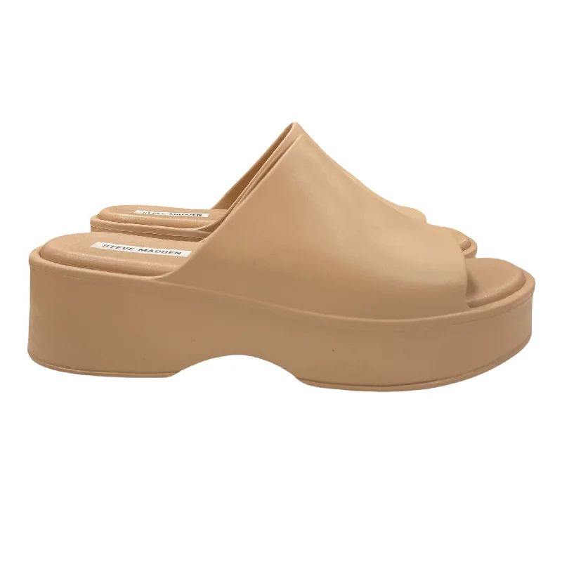 Stylish and supportive women's shoes for high archesSandals Heels Platform By Steve Madden In Tan, Size:11