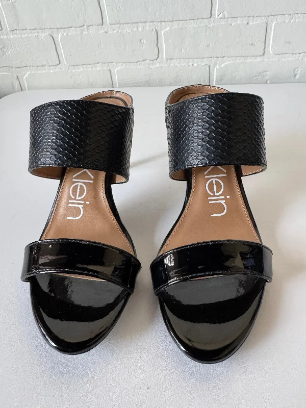 Elegant and classic women's shoes for bridal partiesSandals Heels Stiletto By Calvin Klein In Black, Size: 7