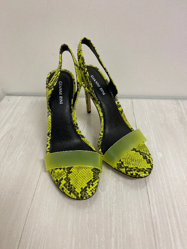 Bold and colorful women's shoes for making a statementSandals Heels Stiletto By Gianni Bini In Green, Size: 8