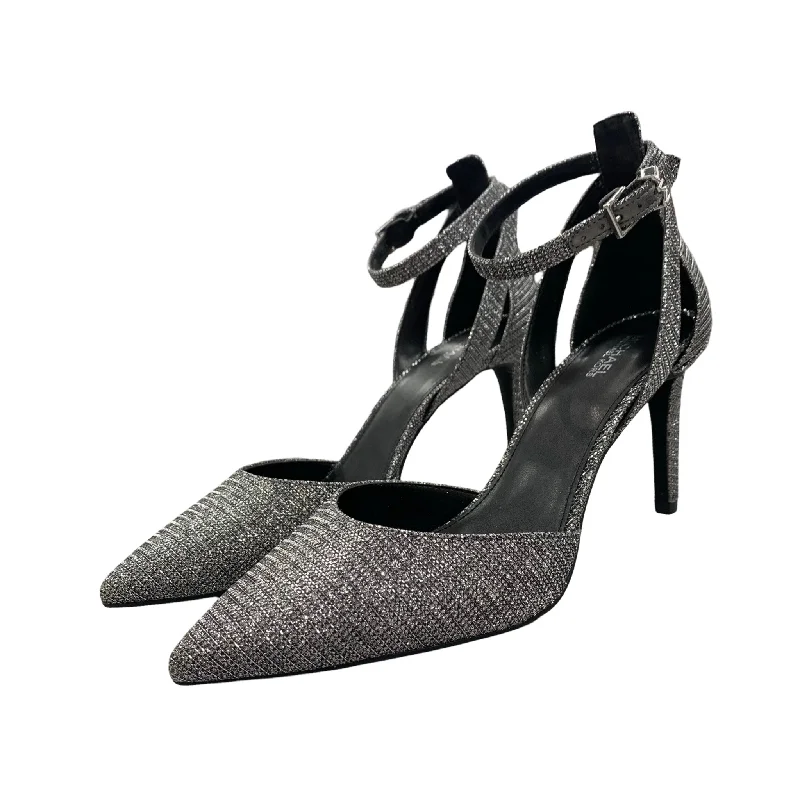Versatile and stylish women's shoes for everyday chicSandals Heels Stiletto By Michael By Michael Kors In Silver, Size: 9