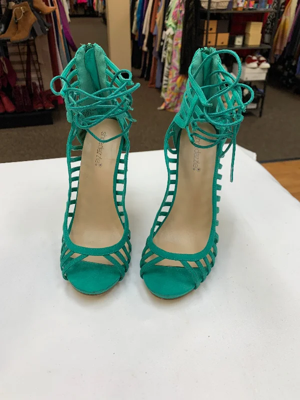 Chic and sophisticated women's footwear for workSandals Heels Stiletto By Shoedazzle In Green, Size: 10