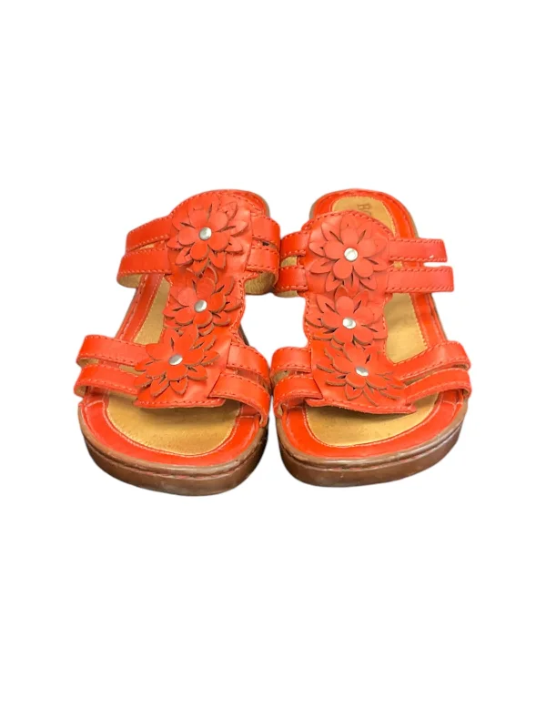 Sleek and modern women's footwear optionsSandals Heels Wedge By Born In Orange, Size: 9