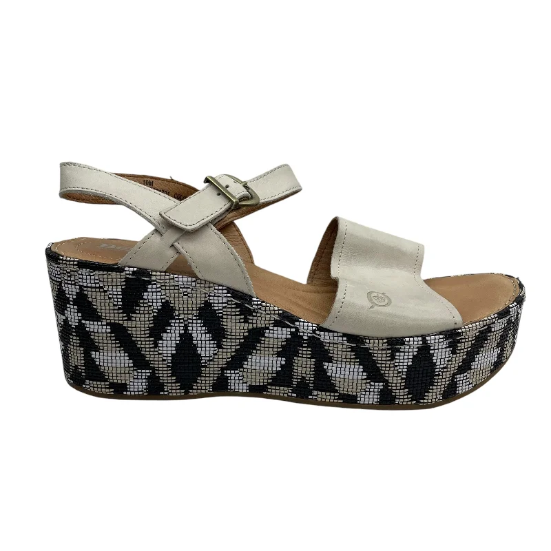 Elegant and sophisticated women's shoes for any formal eventSandals Heels Wedge By Born In Tan & White, Size:10