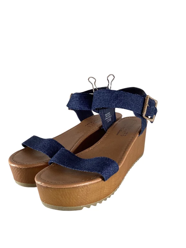 Chic and stylish women's shoes for fashion weekSandals Heels Wedge By Coconuts In Blue Denim, Size: 10