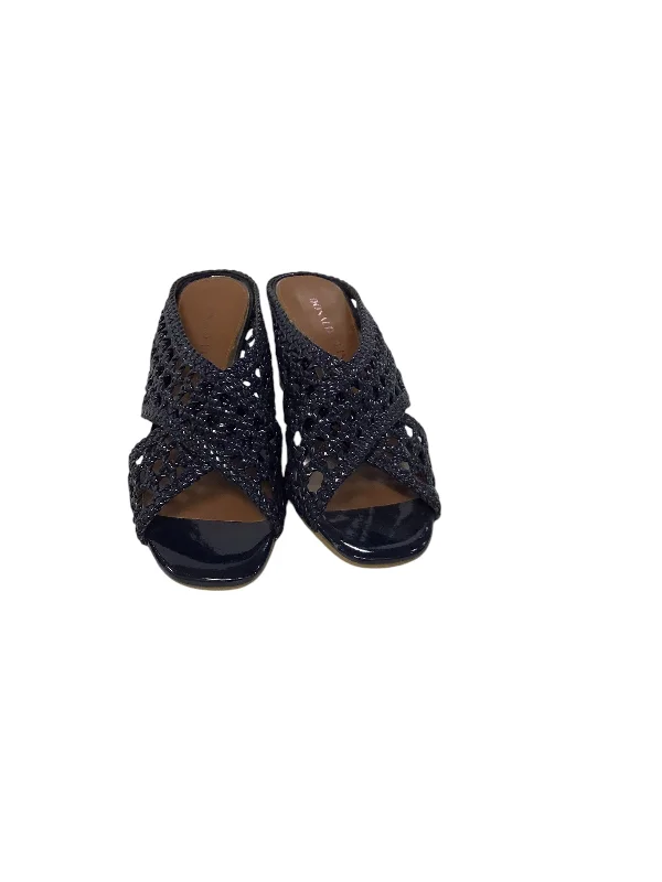 Bold and unique women's shoes for fashion-forward individualsSandals Heels Wedge By Donald Pliner In Navy, Size: 7