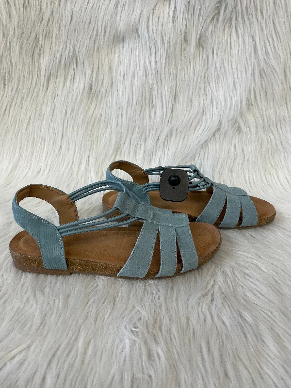 Comfy and cozy women's shoes for loungingSandals Heels Wedge By Earth Origins In Blue & Brown, Size: 9