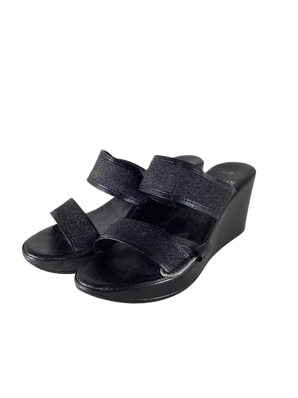 Exotic and bold women's shoe designsSandals Heels Wedge By Italian Shoemakers In Black, Size: 8.5