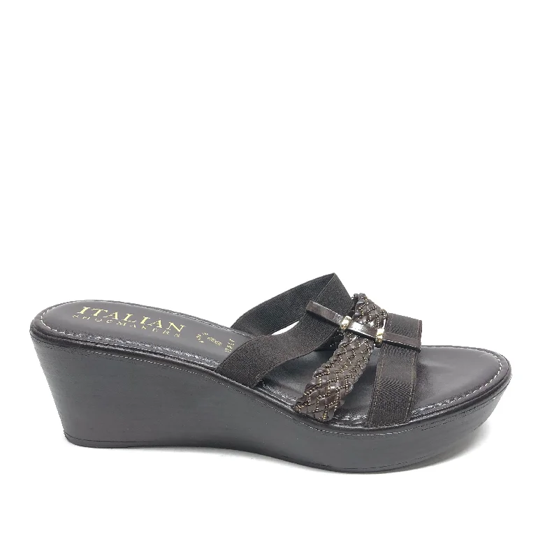 Versatile and stylish women's shoes for all occasions and seasonsSandals Heels Wedge By Italian Shoemakers In Brown, Size: 9