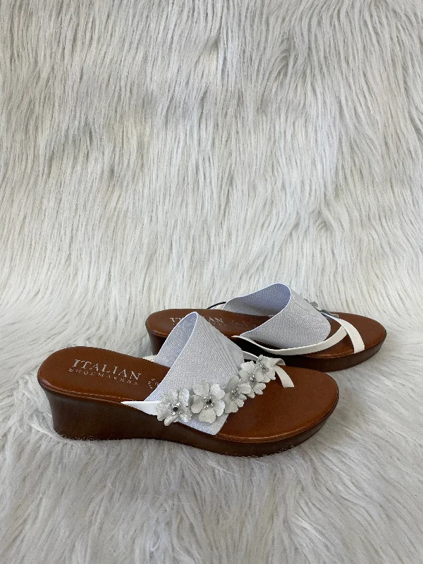 Stylish and affordable women's shoesSandals Heels Wedge By Italian Shoemakers In Brown & White, Size: 9.5