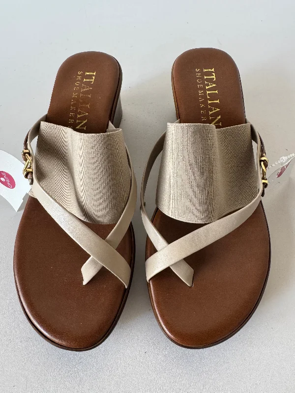 Timeless and elegant women's shoe classicsSandals Heels Wedge By Italian Shoemakers In Tan, Size: 7.5