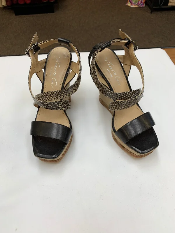Feminine and dainty women's shoe designsSandals Heels Wedge By Kenneth Cole In Black, Size: 9