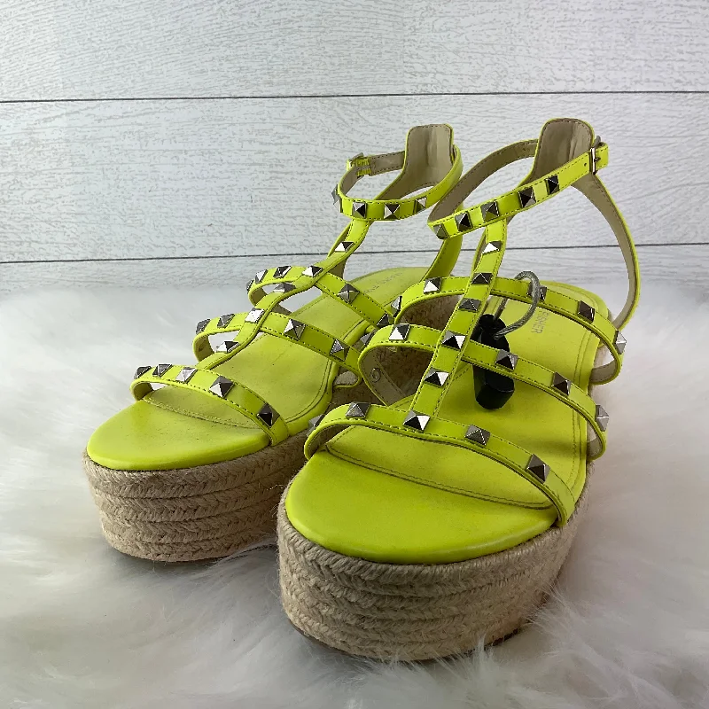 Versatile and chic women's shoes for everyday eleganceSandals Heels Wedge By Marc Fisher In Yellow, Size: 9