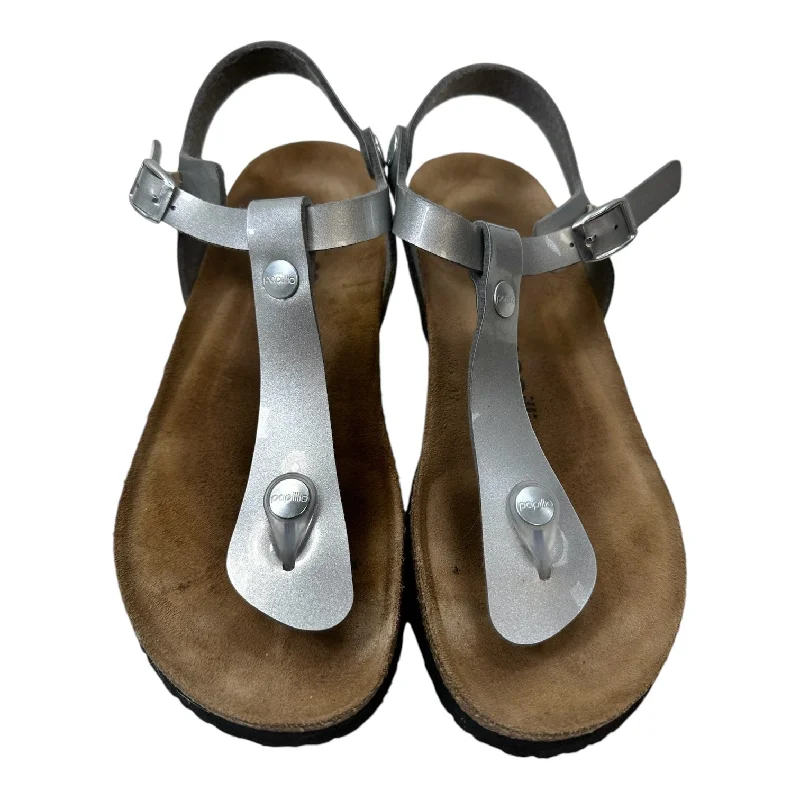 Versatile and stylish women's shoes for everyday chicSandals Heels Wedge By Papillion In Silver size 38