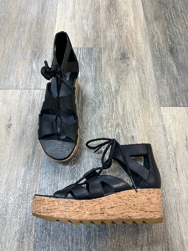 Elegant and sophisticated women's shoes for dinner datesSandals Heels Wedge By Sorel In Black, Size: 8.5
