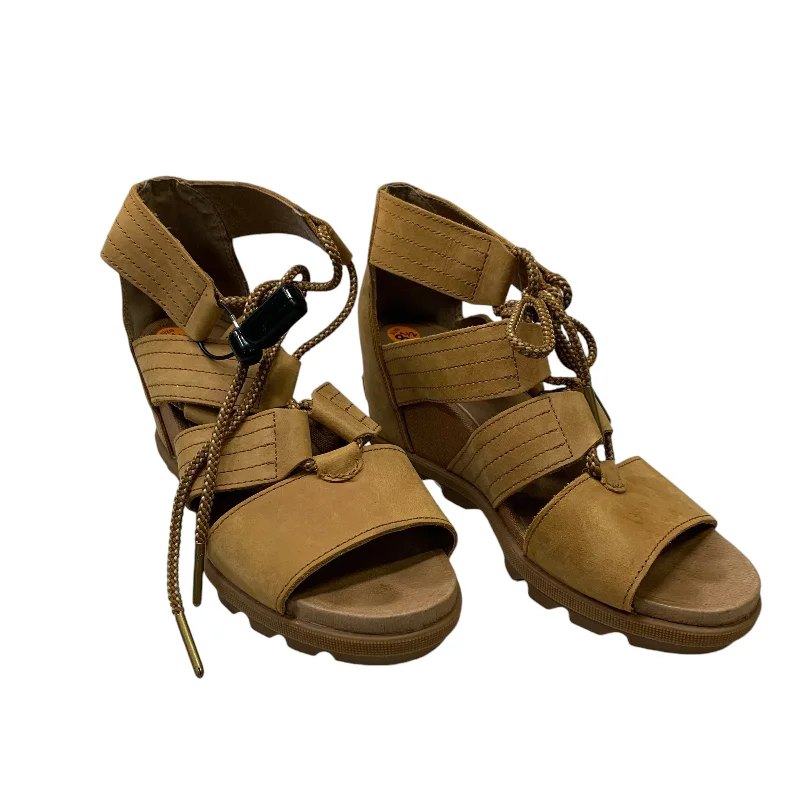 Vibrant and colorful women's shoe collectionsSandals Heels Wedge By Sorel In Tan, Size: 8.5