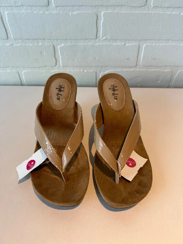 Chic and trendy women's shoe fashionsSandals Heels Wedge By Style And Company In Tan, Size: 8