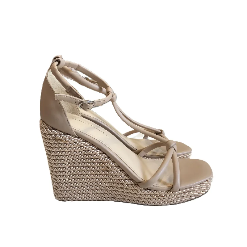 Comfy and stylish women's shoes for flat feetTan Sandals Heels Wedge By Marc Fisher, Size: 7.5