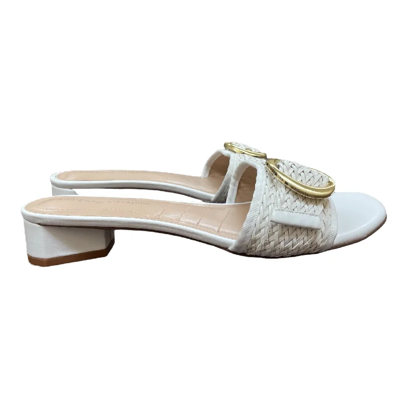 Comfy and stylish women's shoes for everyday casual wearWhite Sandals Heels Block By Adrienne Vittadini, Size: 9