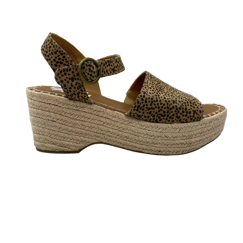 Stylish and comfortable women's shoes for long flightsANIMAL PRINT SANDALS HEELS WEDGE by UNIVERSAL THREAD Size:11