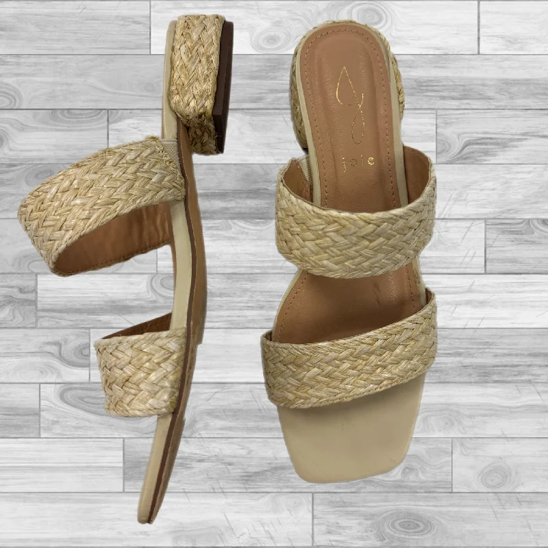 Chic and stylish women's shoes that complement every outfit and occasioBeige Sandals Heels Block Joie, Size 7.5