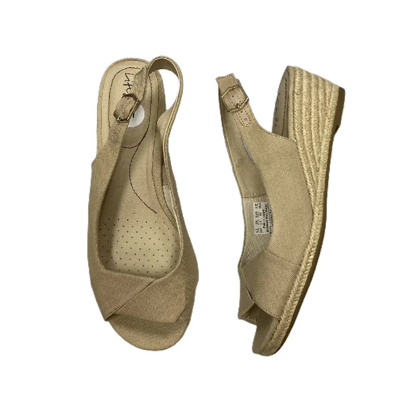 Sleek and modern women's footwear optionsBeige Sandals Heels Wedge By Life Stride, Size: 9
