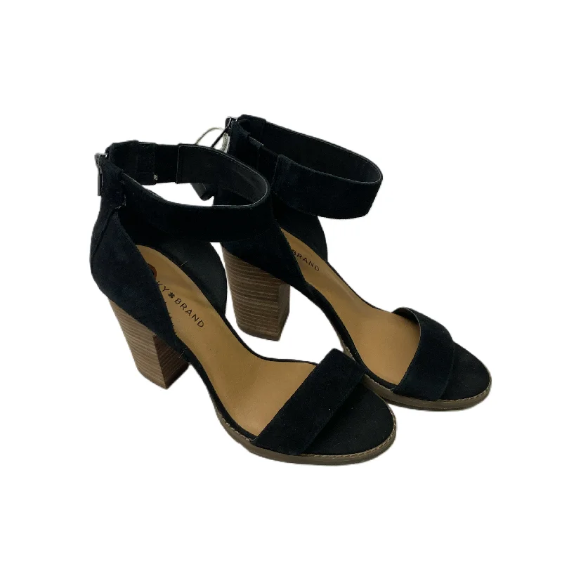 Chic and sophisticated women's footwear for workBlack  Sandals Heels Block By Lucky Brand  Size: 10