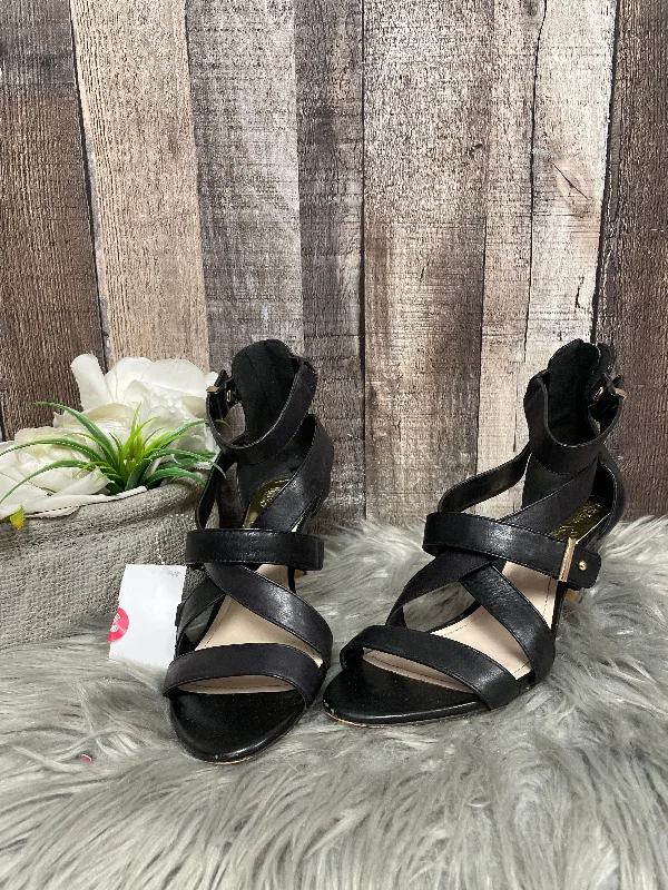 Stylish and comfortable women's shoes for long flightsBlack Sandals Heels Stiletto Vince Camuto, Size 7