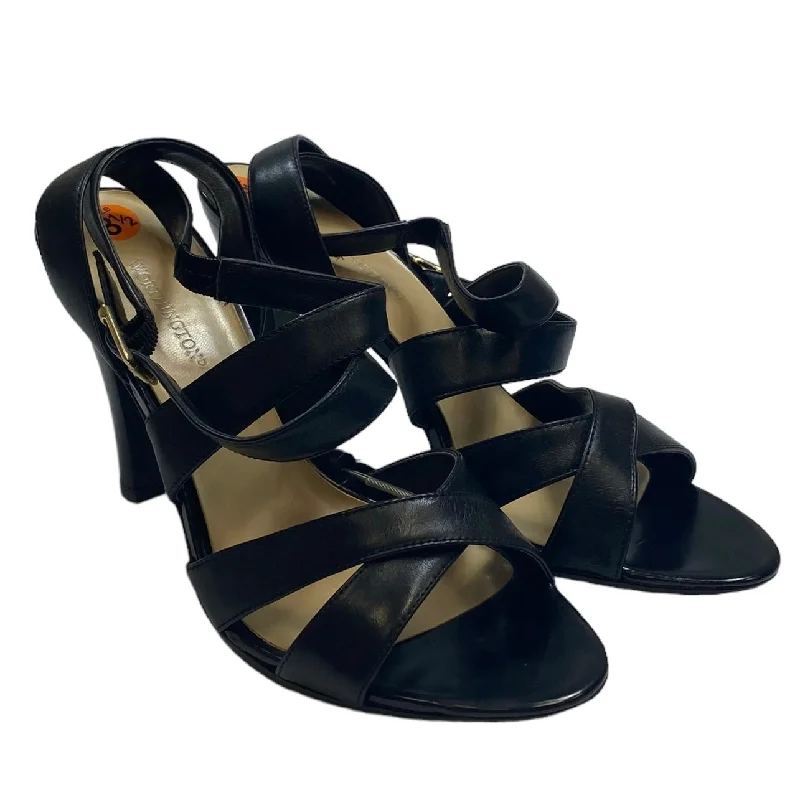 Timeless classic women's shoe designsBlack Sandals Heels Stiletto Worthington, Size 8.5