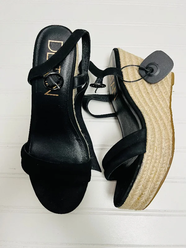 Versatile and elegant women's shoes for any outfitBlack Sandals Heels Wedge DELTAN, Size 9.5 Versatile and elegant women's shoes for any outfitBlack Sandals Heels Wedge DELTAN, Size 9.5