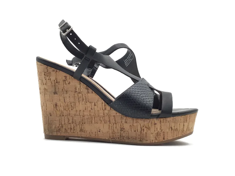Comfy and stylish women's shoes for walkingBlack Sandals Heels Wedge Express, Size 8