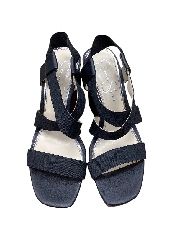 Stylish and comfortable women's shoes for long flightsBlack Sandals Heels Wedge Jessica Simpson, Size 9.5 Stylish and comfortable women's shoes for long flightsBlack Sandals Heels Wedge Jessica Simpson, Size 9.5
