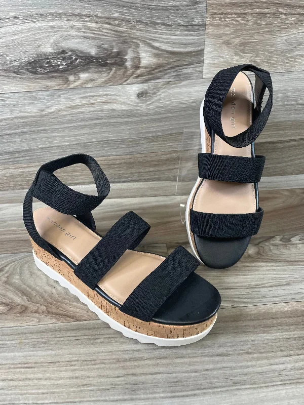Comfy and cozy women's shoes for loungingBlack Sandals Heels Wedge Madden Girl, Size 11