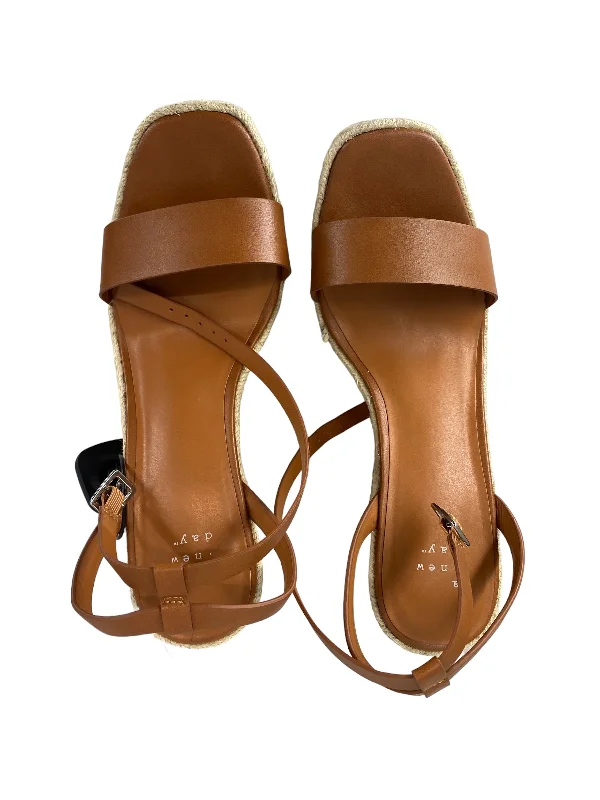Comfy and stylish women's shoes for everyday eleganceBrown Sandals Heels Wedge A New Day, Size 8.5 Comfy and stylish women's shoes for everyday eleganceBrown Sandals Heels Wedge A New Day, Size 8.5