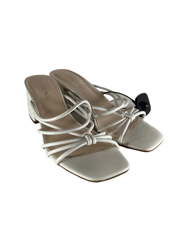 Comfy and stylish women's shoes for everyday casual wearCream Sandals Heels Block Nine West, Size 8
