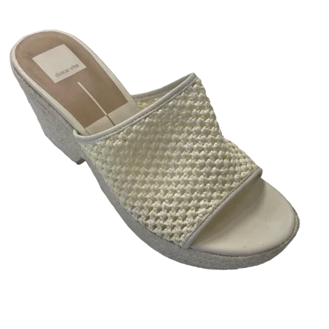Chic and stylish women's shoes for fashion weekCream Sandals Heels Wedge Dolce Vita, Size 9