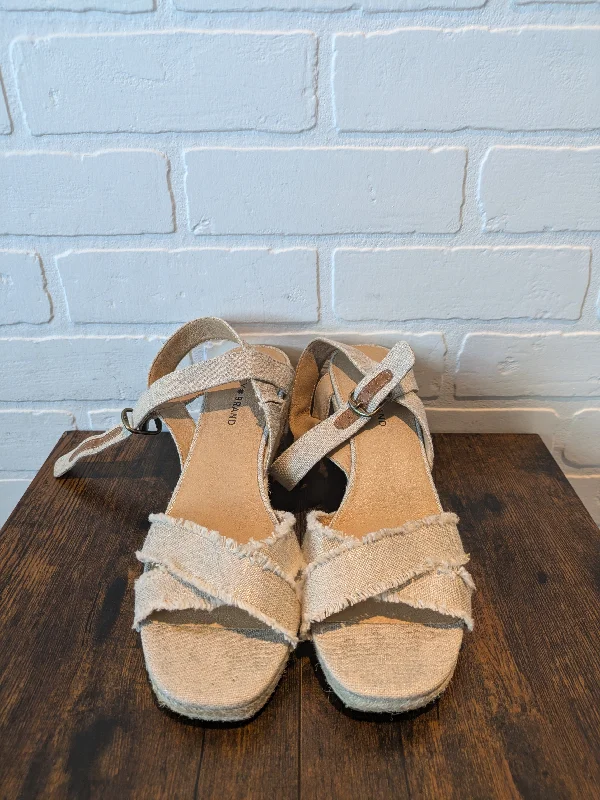 Durable and reliable women's shoesLinen Sandals Heels Wedge Lucky Brand, Size 10