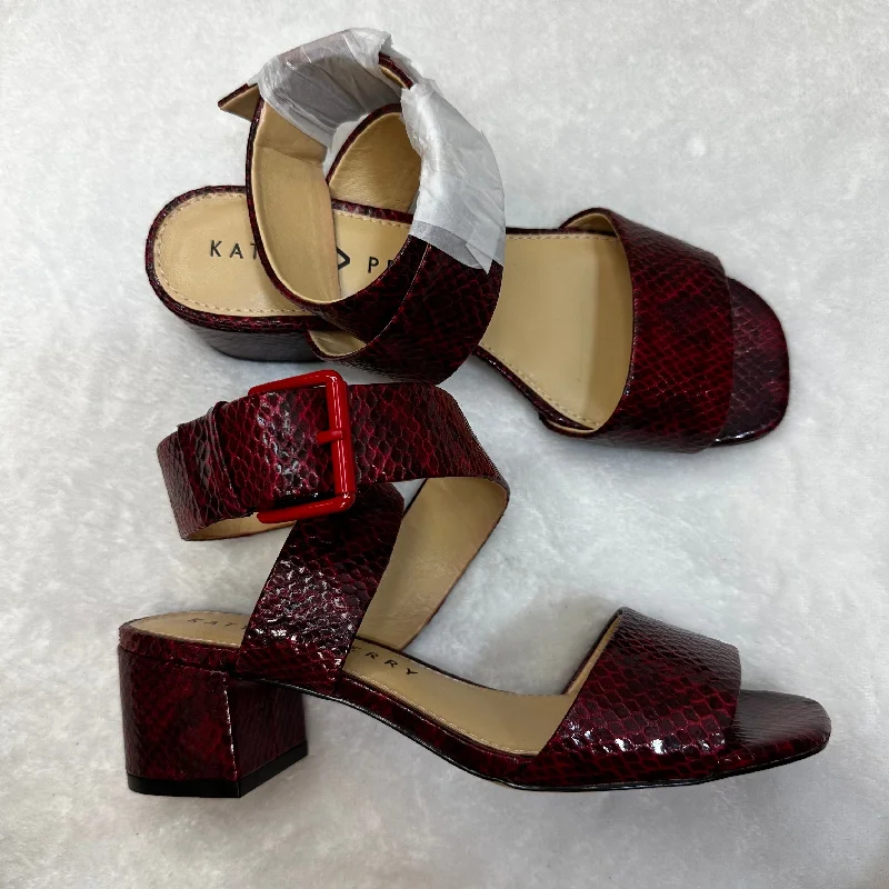 Fashion-forward and trendy women's shoe stylesMaroon Sandals Heels Block Katy Perry, Size 6