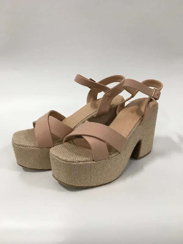 Stylish and elegant women's shoes for weddingsPink Sandals Heels Wedge Kayleen by Los Angeles, Size 9