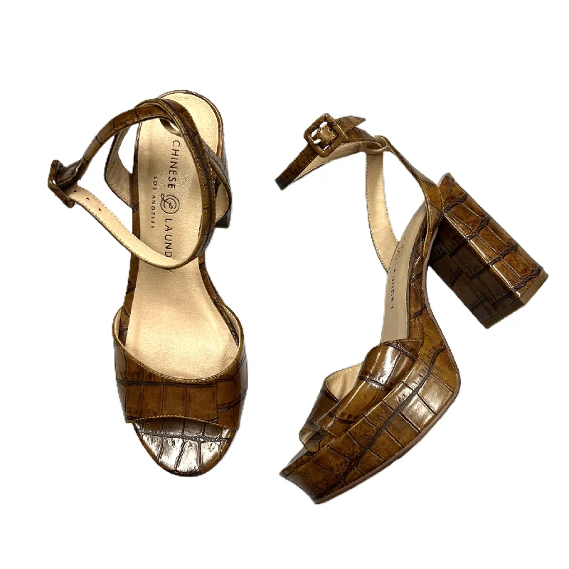 Comfortable yet fashionable women's shoesSandals Heels Block By Chinese Laundry In Tan, Size: 6.5