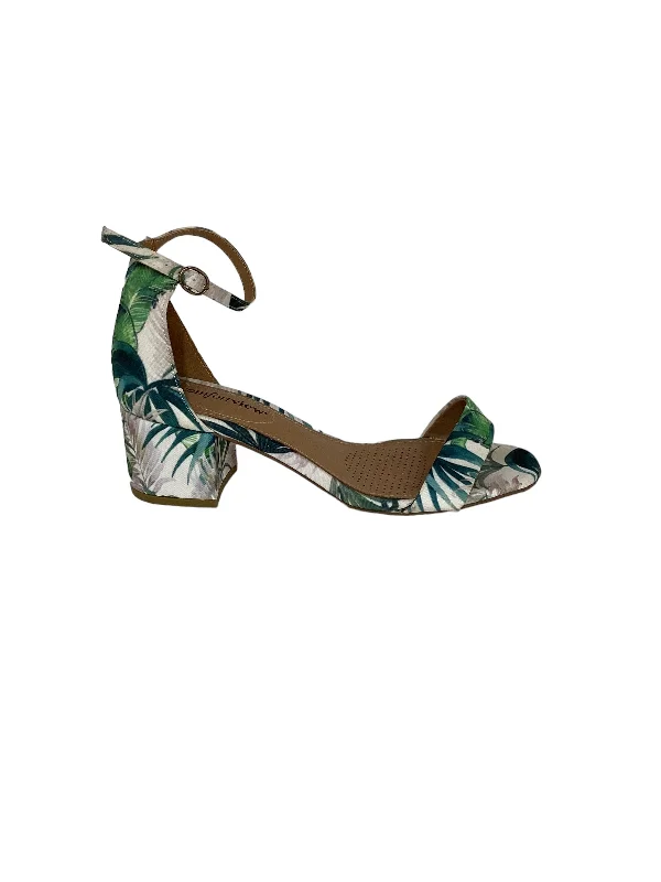 Elegant and classic women's shoes for prom nightSandals Heels Block By Comfortview In Tropical Print, Size: 7.5