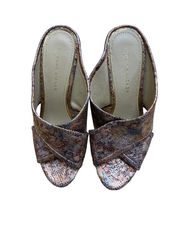 Durable and stylish women's shoes for outdoor activitiesSandals Heels Block By Etienne Aigner In Gold, Size: 8.5