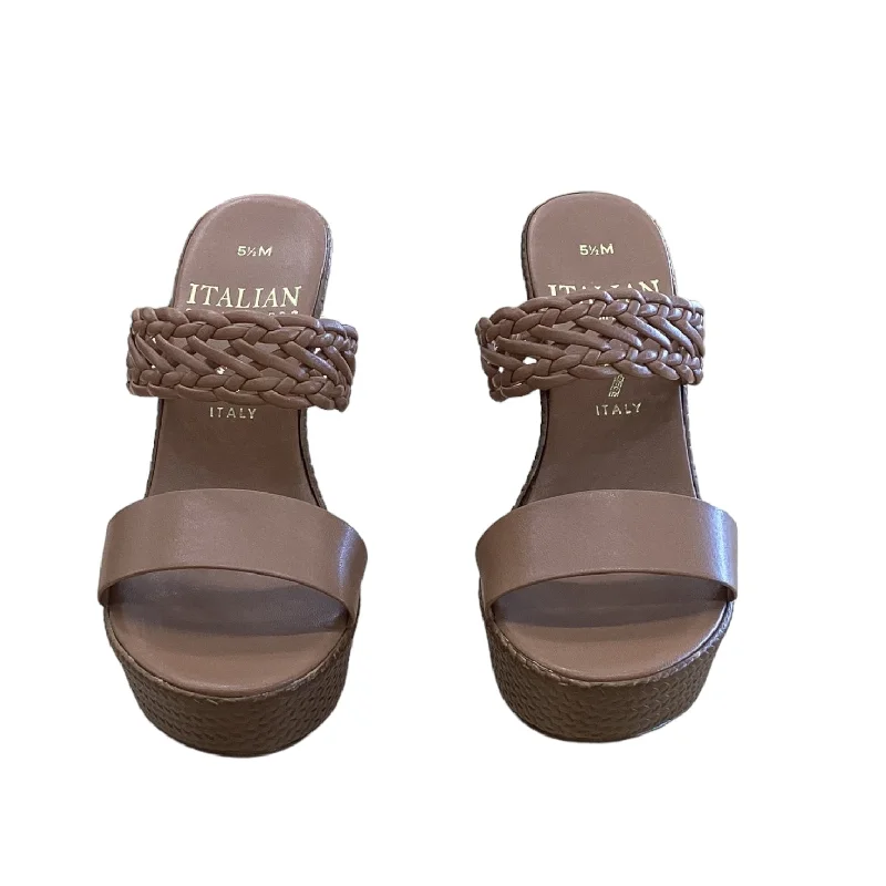 Elegantly crafted women's shoesSandals Heels Block By Italian Shoemakers In Brown, Size: 5.5