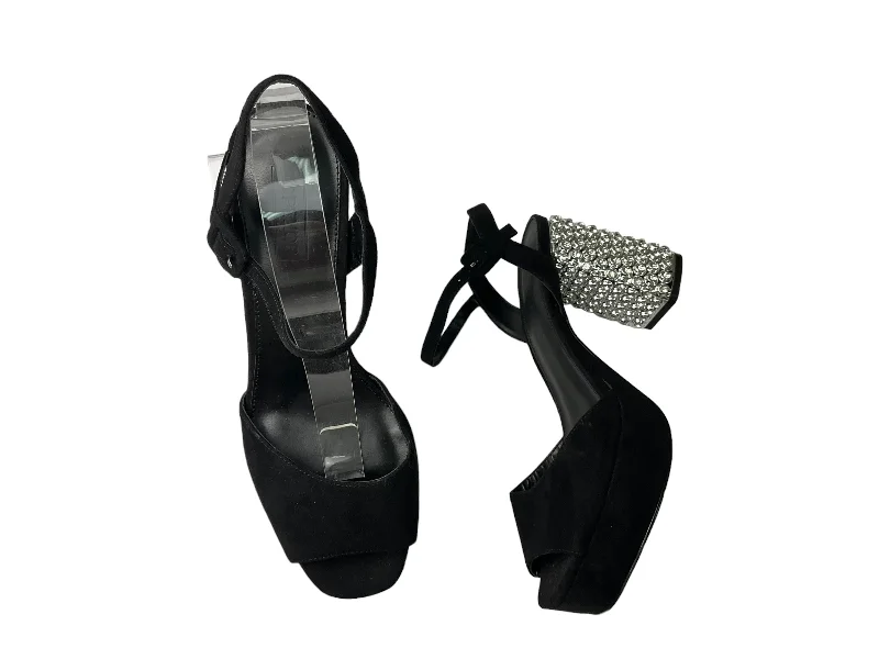 Feminine and romantic women's shoe designsSandals Heels Block By Top Shop In Black Silver, Size: 11