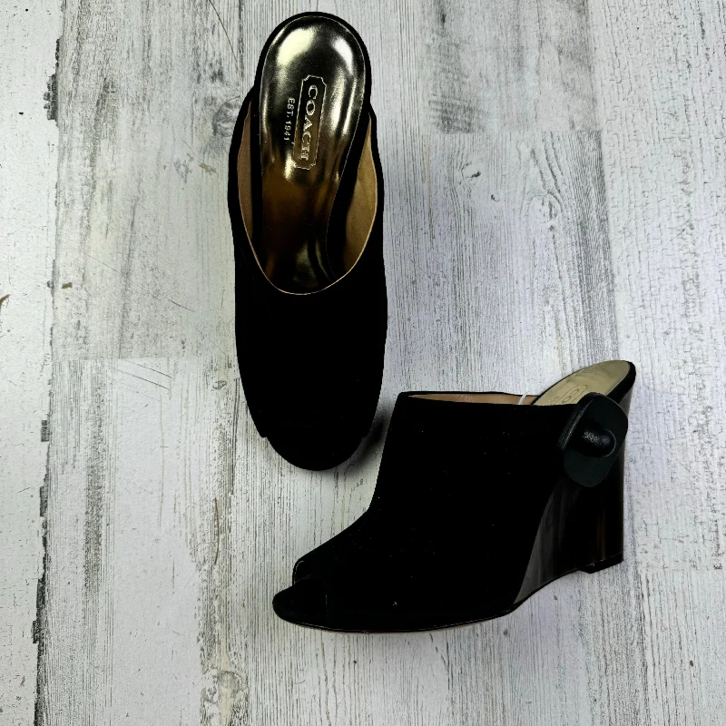 Chic and minimalist women's footwear trendsSandals Heels Wedge By Coach In Black, Size: 6